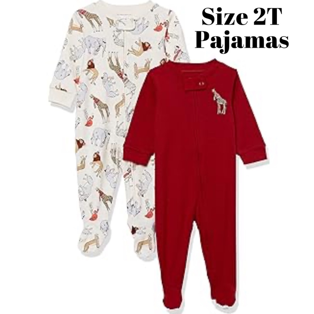Amazon essentials size 2T “Animal Party” 2 pack snug fit pajamas